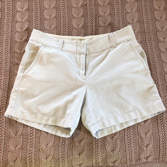 EUC J Crew 4” Chino Shorts in White Linen - Picture 1 of 3